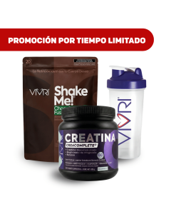 Combo VIVRI Shake Me! de Chocolate Vegano + CREAComplete&reg; + Shaker de Regalo