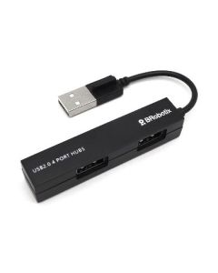 Hub USB V2.0, Compacto, 4 Puertos, Negro BROBOTIX 497677 ACCRBT6530