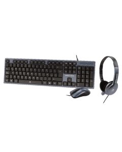 Kit Teclado+Mouse+Diadema para Oficina PERFECT CHOICE PC-201700 KITMST1260