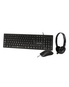 Kit Teclado+Mouse+Diadema para Oficina PERFECT CHOICE PC-201717 KITMST1270