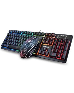Teclado y Mouse USB RGB Negro BROBOTIX 458977 KITRBT190
